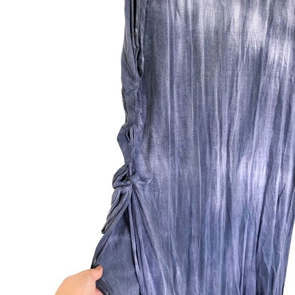 Forever 21 Blue Tie Dye Stitched Midi Summer Dress Size Medium - Picture 4 of 5